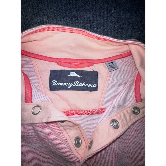 Tommy Bahama Other - Tommy Bahama Mens Medium Pink Heathered Ribbed 1/4‎ Pullover Sweatshirt Casual
